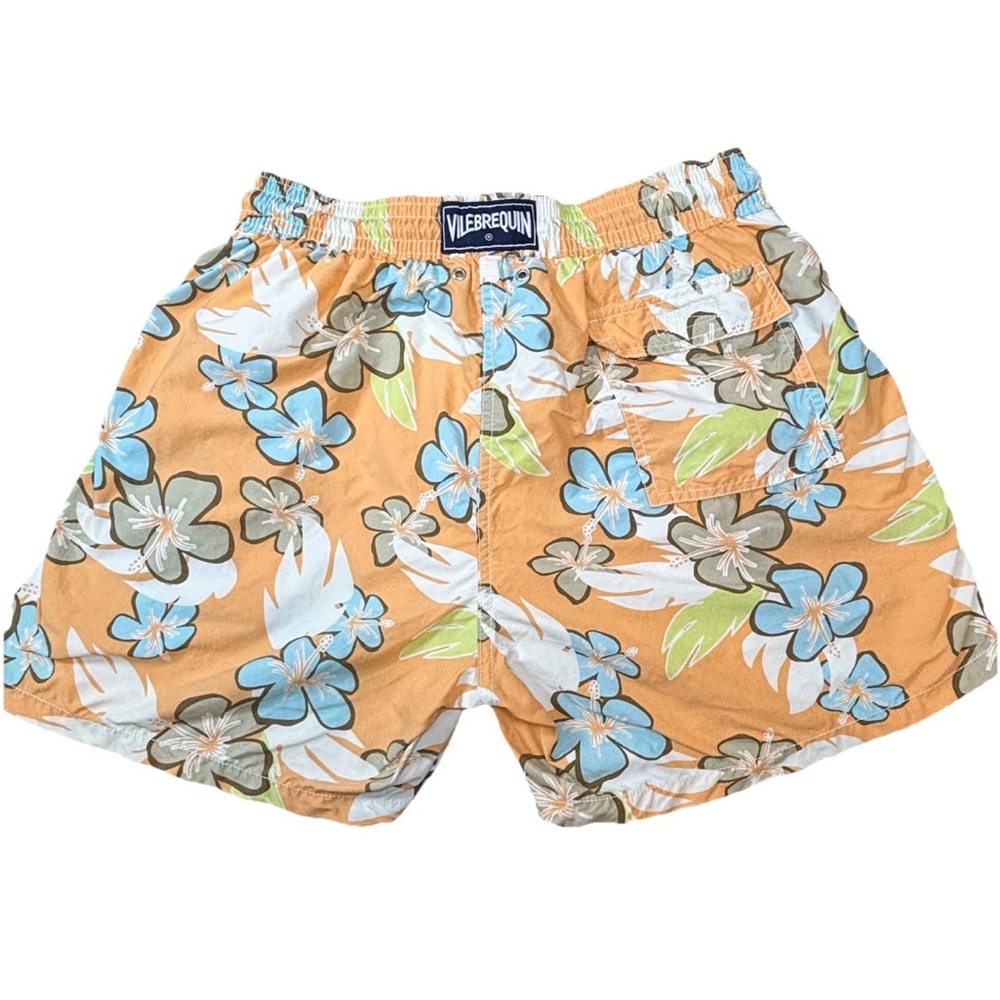 Vilebrequin Swim Shorts Men’s Xl Hawaiian Floral Print Orange